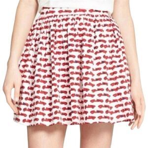 Kate Spade Monaco Red Race Car Pleated Skirt Size 2 Women's Short Skirt